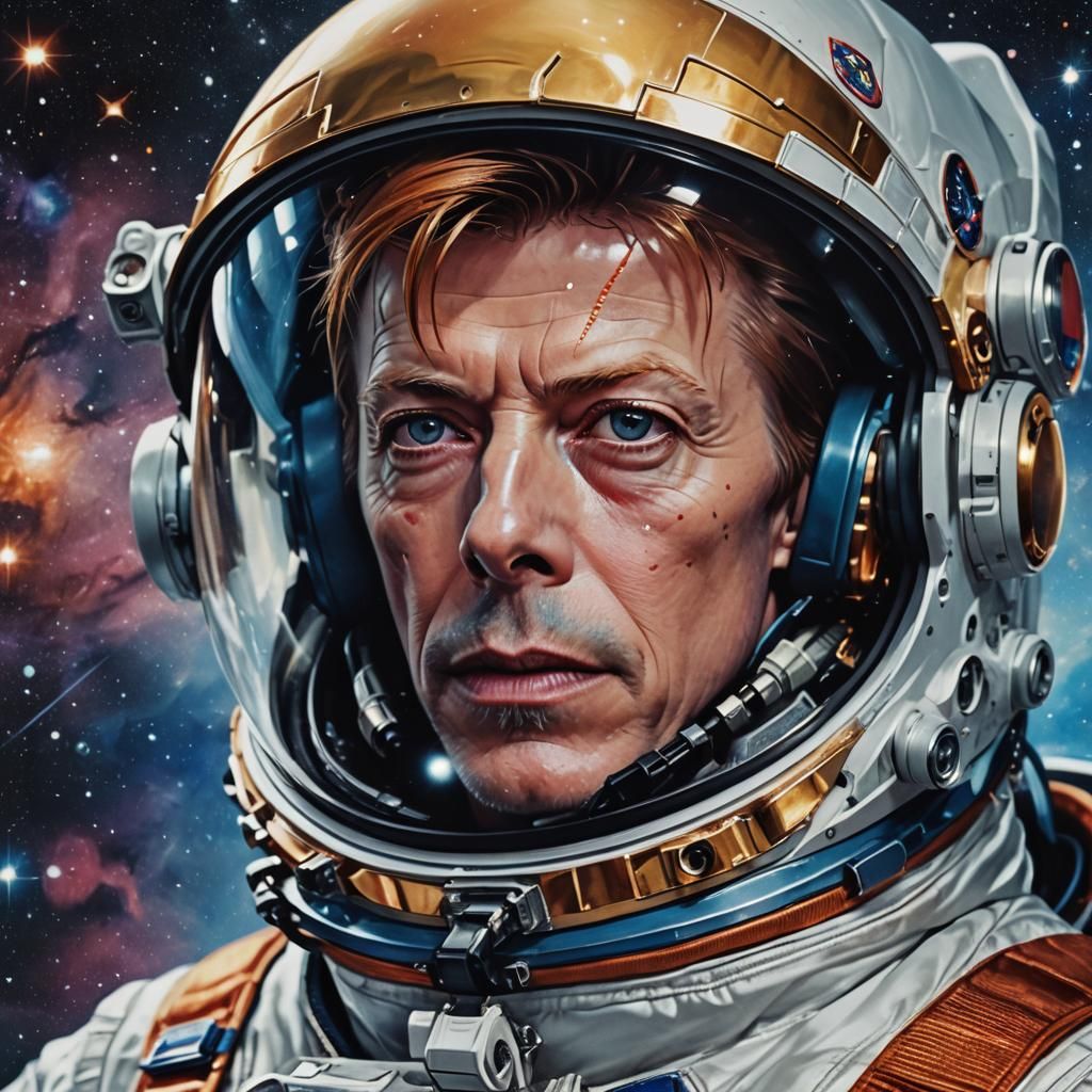 David Bowie as Astronaut in Space: Digital Art