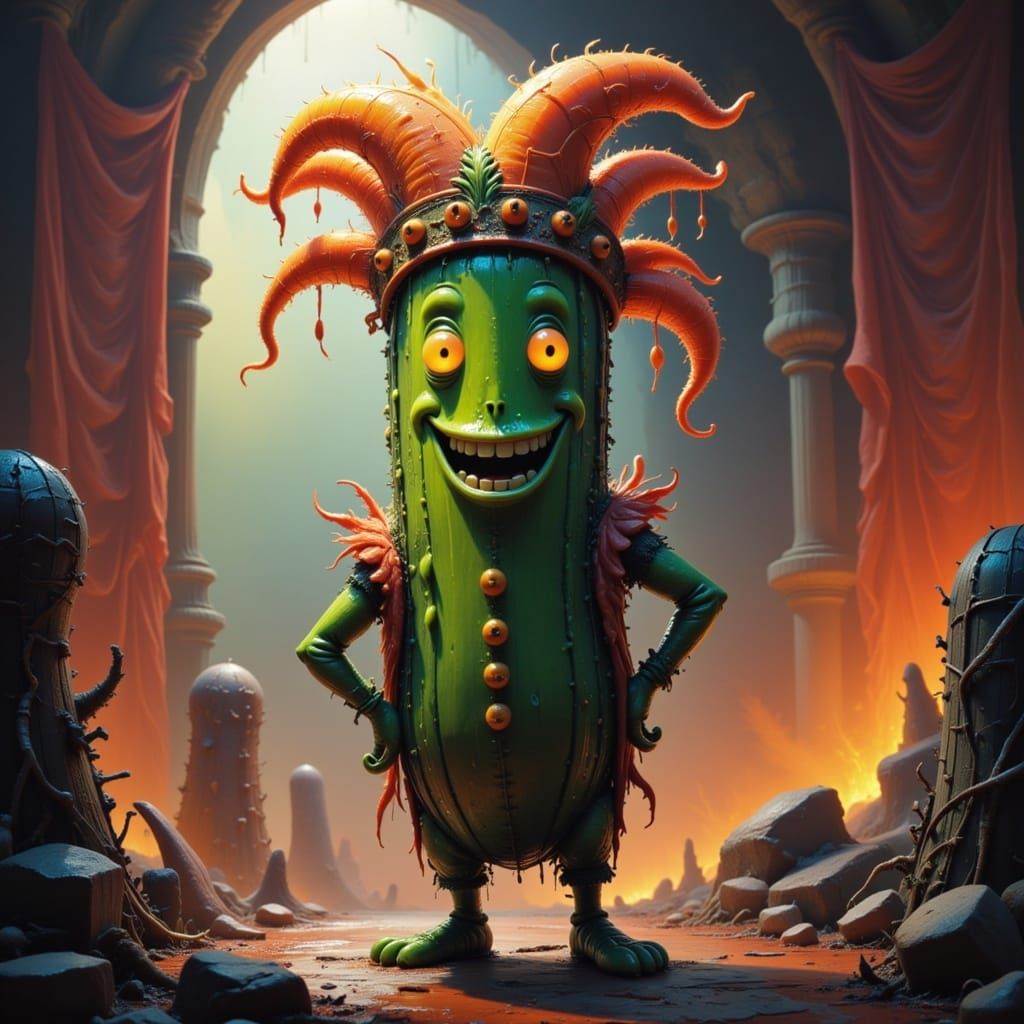 Jovial Jester in Whimsical Medieval Court