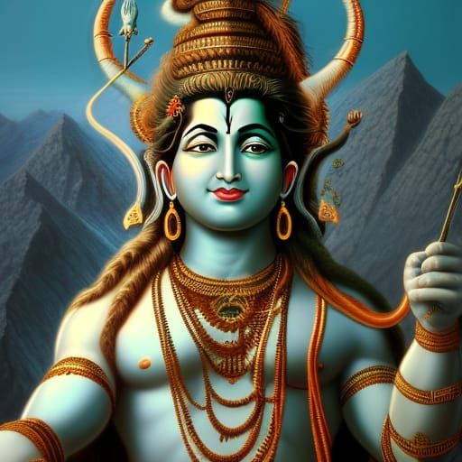 Detailed Matte Painting of Lord Shiva