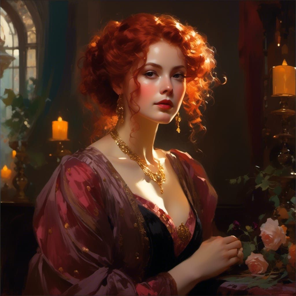 Victorian Queen Elena in Dreamy Vignette Style