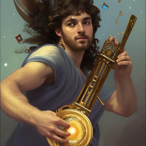 Apollo, God of Music, Plays Lyre