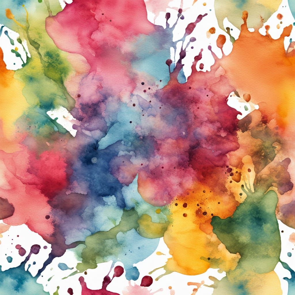 Abstract Watercolor Painting with Tea Stains