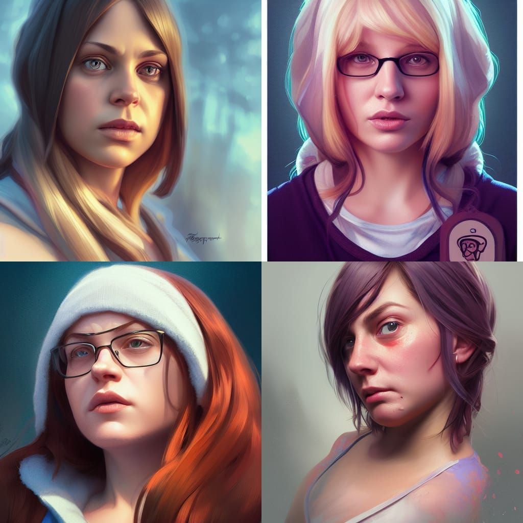 Realistic Meg Griffin Portrait in Art Nouveau Style