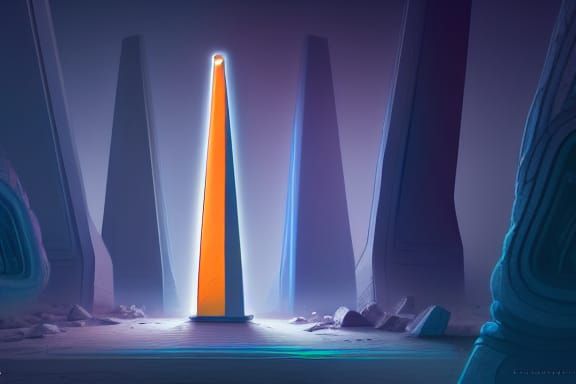 Intricate Sci-Fi Obelisk with Hieroglyphs in Unreal Engine