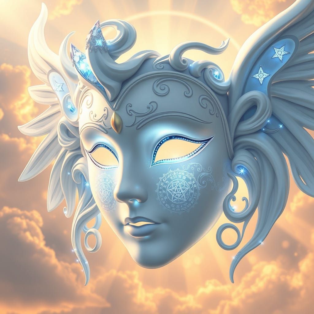 Celestial Angelic Mask in Anime-Inspired Design