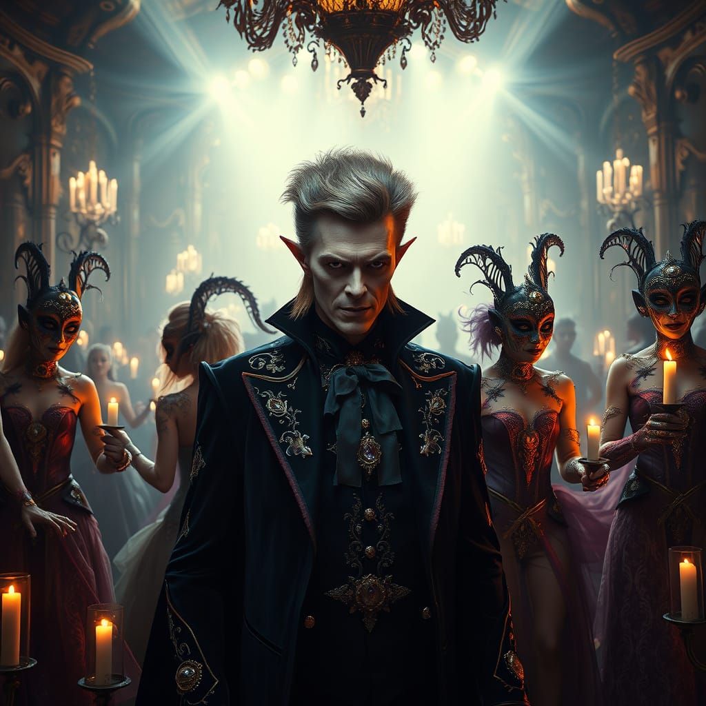 Goblin King in Grand Ballroom with Masquerade Dancers