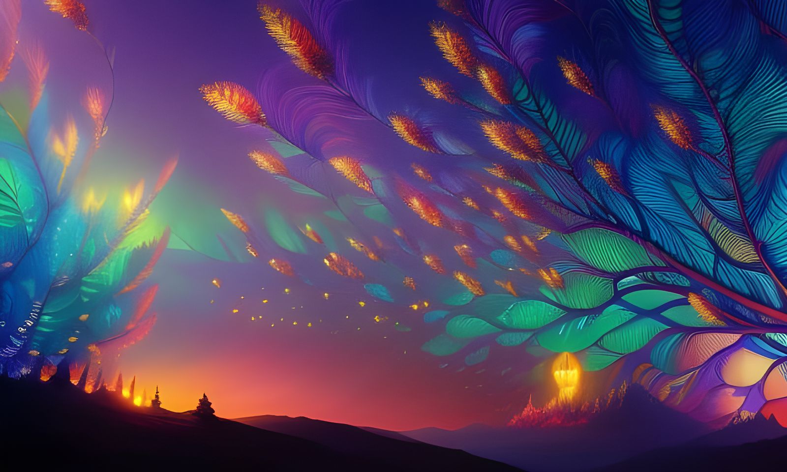 Bioluminescent Stained Glass: Hyperrealistic Digital Art