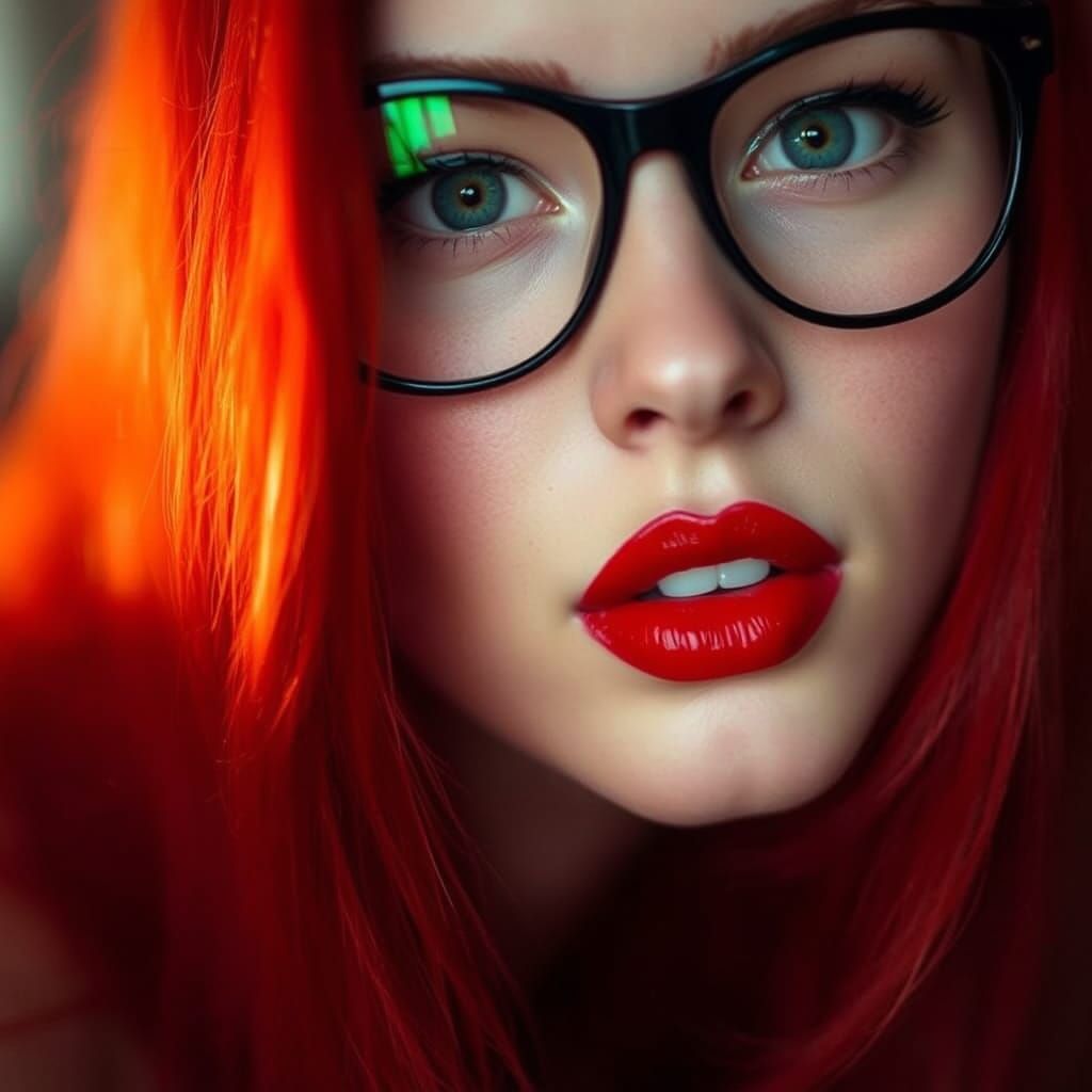 1960s Pin-Up Girl Portrait with Red Hair