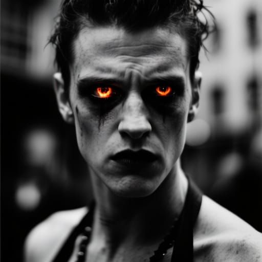 Rebel Fashion Portrait with Fiery Eyes