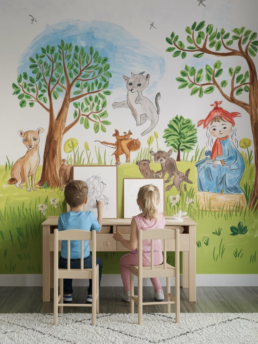 Children's Art Studio in Watercolor Style