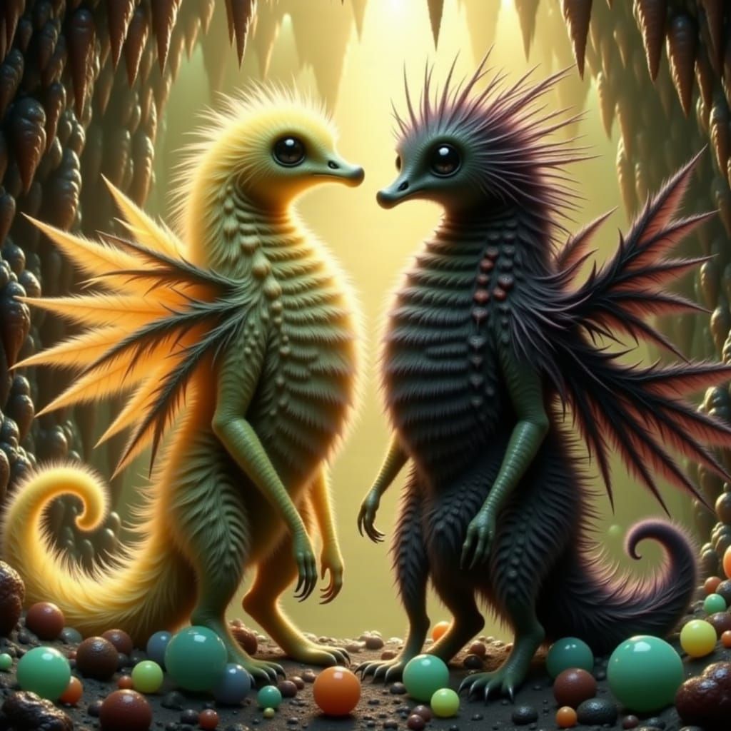 Mythical Creatures in Dreamlike Landscape