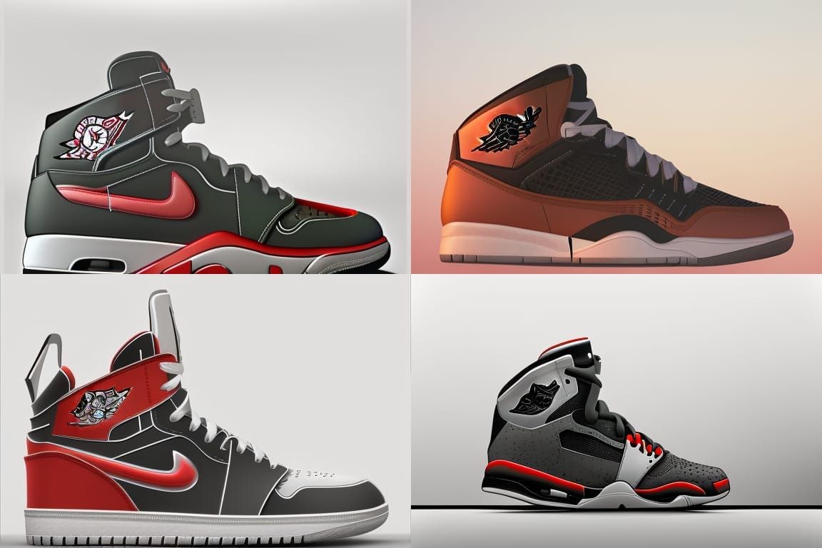 Futuristic Air Jordan Shoe with Intricate Mech Details