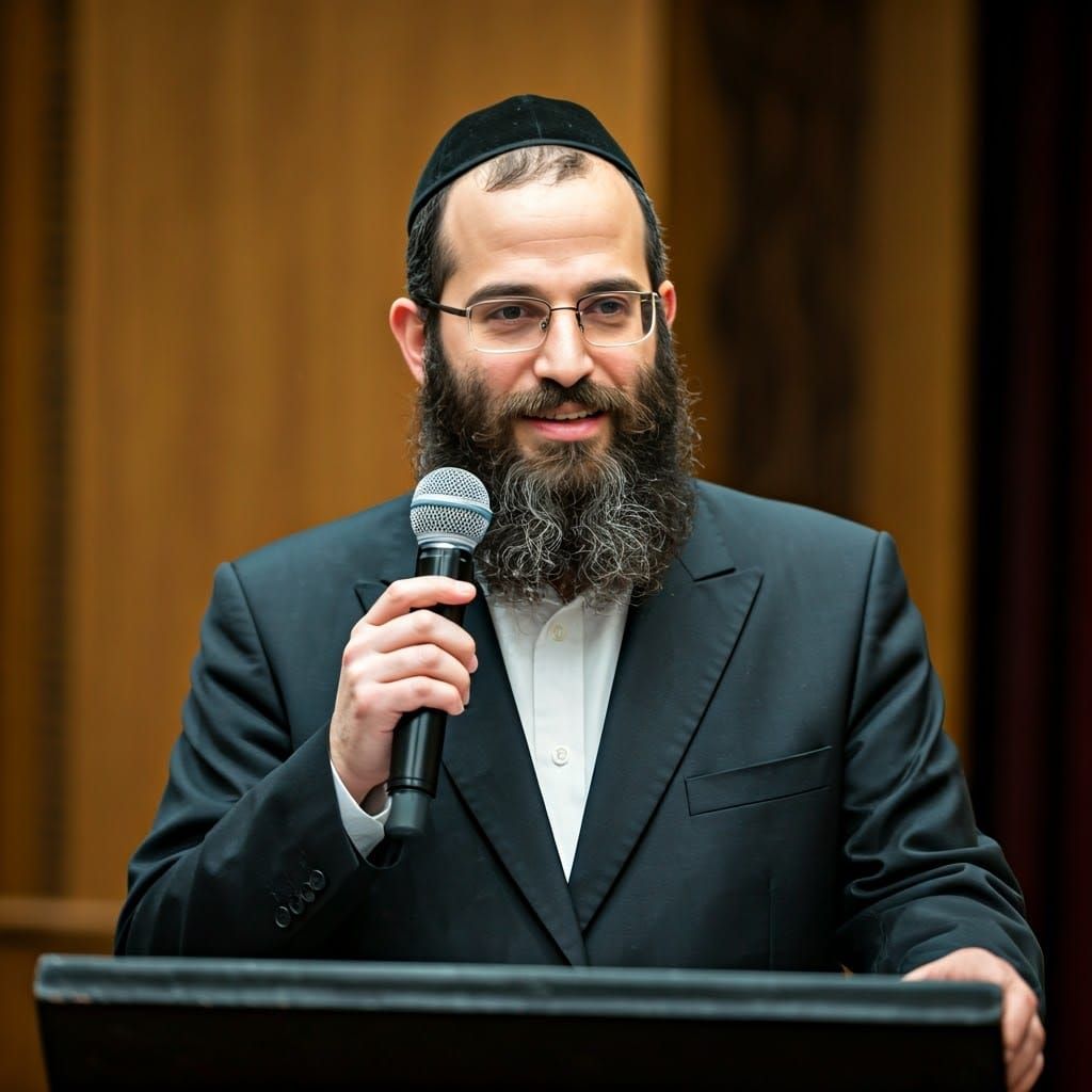 Dignified Jewish Leader Speaks with Conviction in Portrait S...