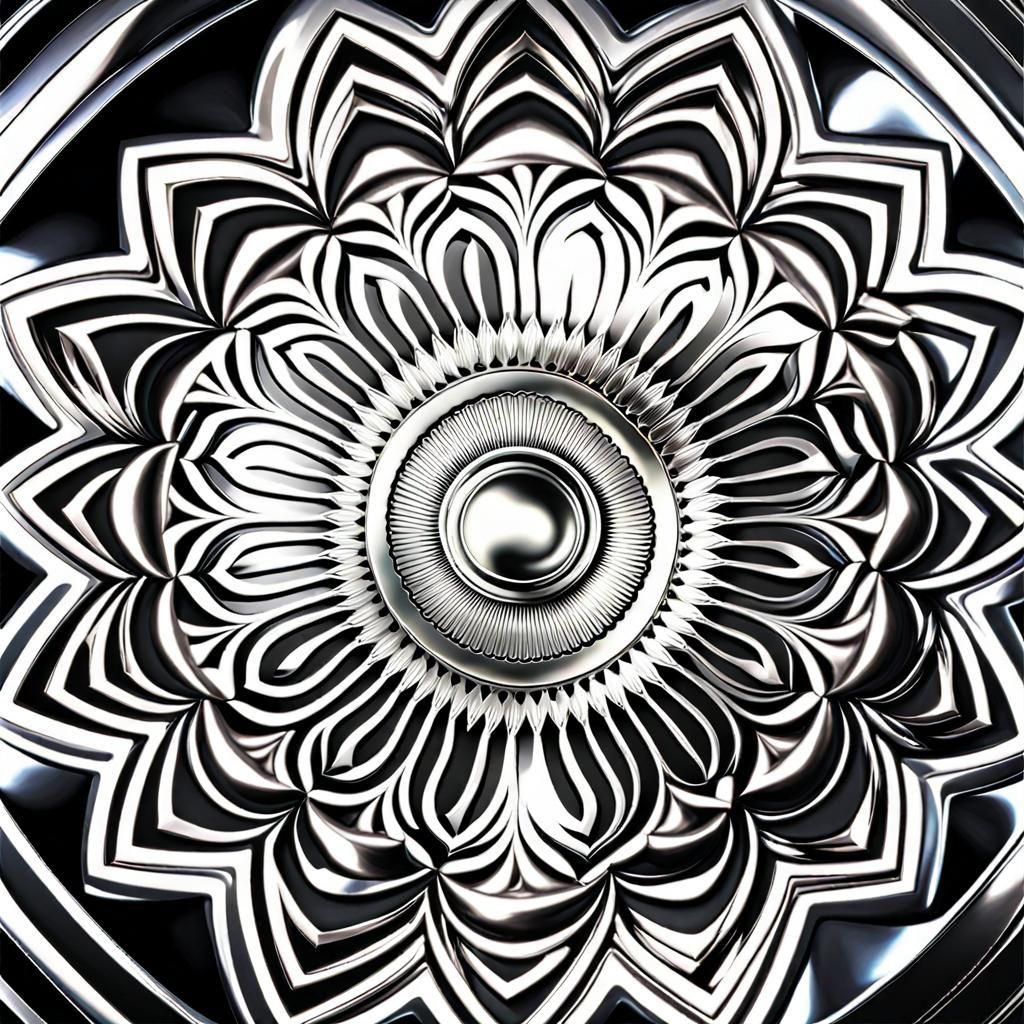 Iridescent Silver Mandala: 3D Healing Image