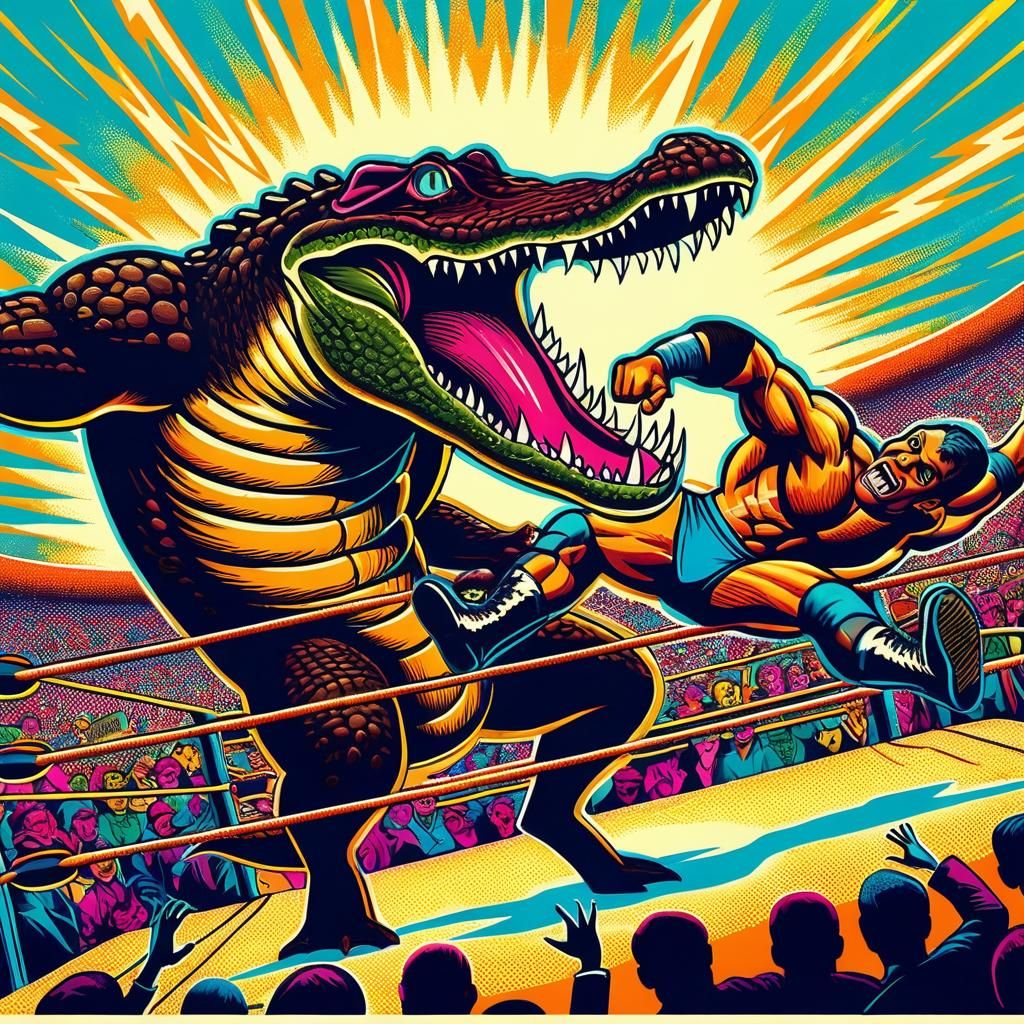 Creation Summary by Vincent 
Chocodile Smackdown in a Pop Art Wrestling Ring