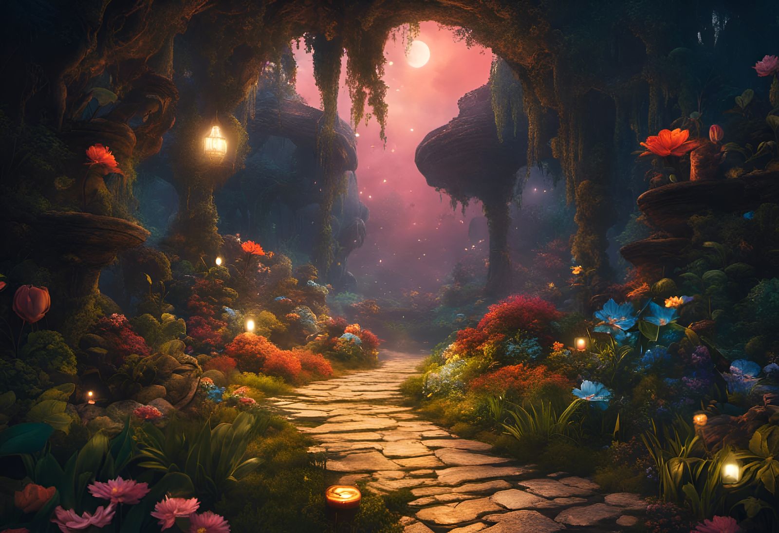 Lush Overgrown Cityscape in Fantasycore Style