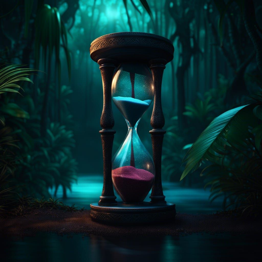 Gothic Hourglass in Tropical Forest: Photorealistic Digital ...