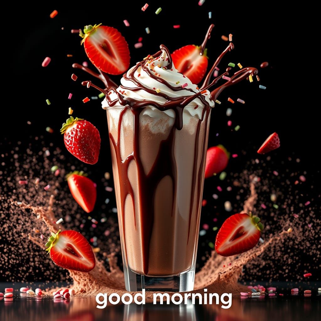 Exploding Chocolate Milkshake High-Speed Photo