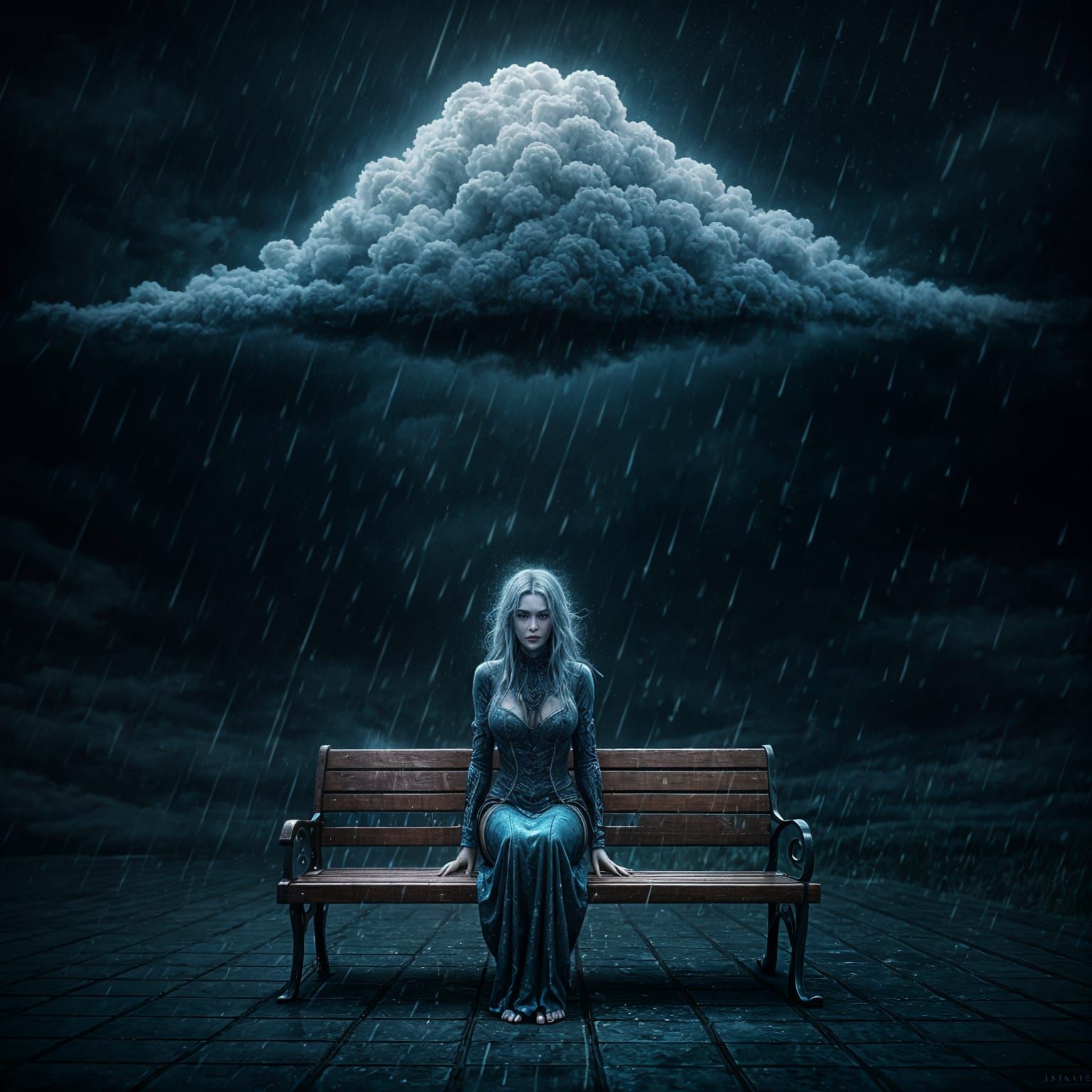 Atmospheric Banshee in a Detailed Matte Painting