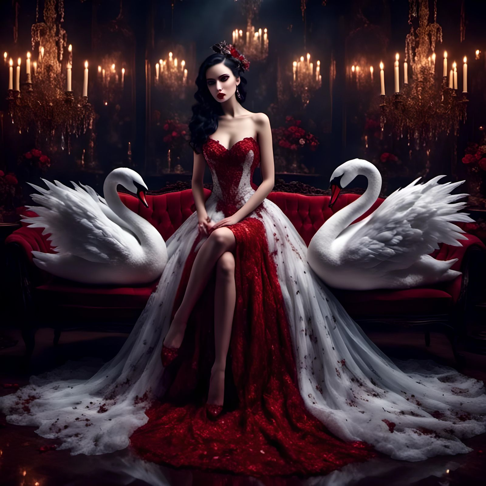 Swan Human Hybrid in White Gown