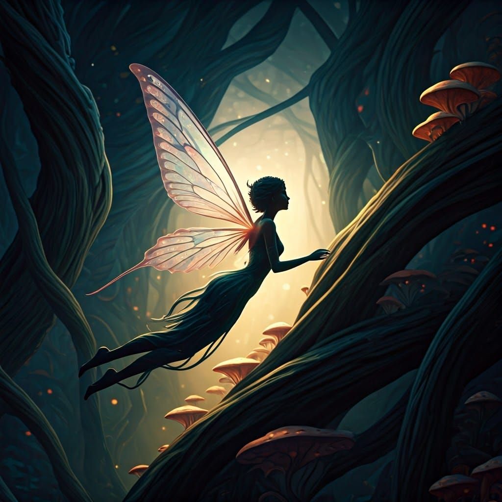 Whispers of Iridescent Fairy Wings in Dreamlike Atmosphere