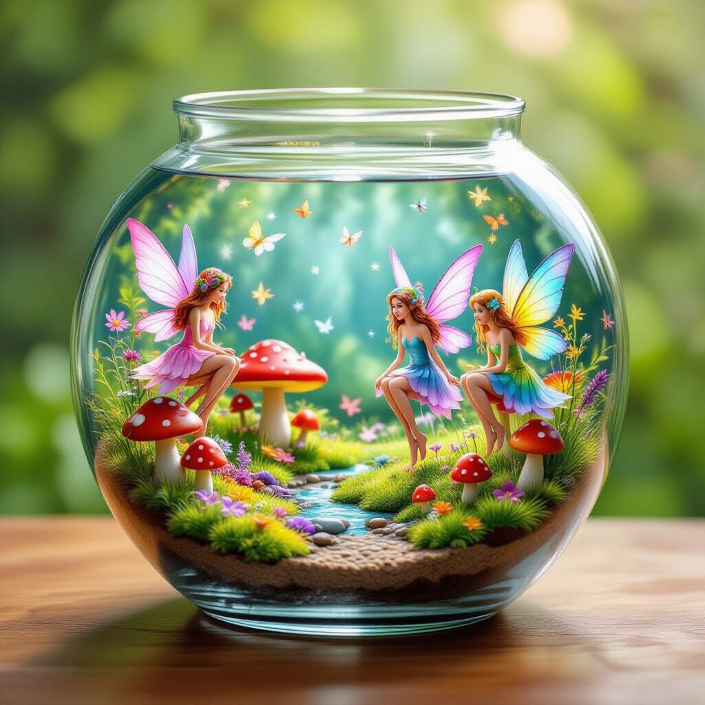 Rainbow Fairies in a Fairy Meadow