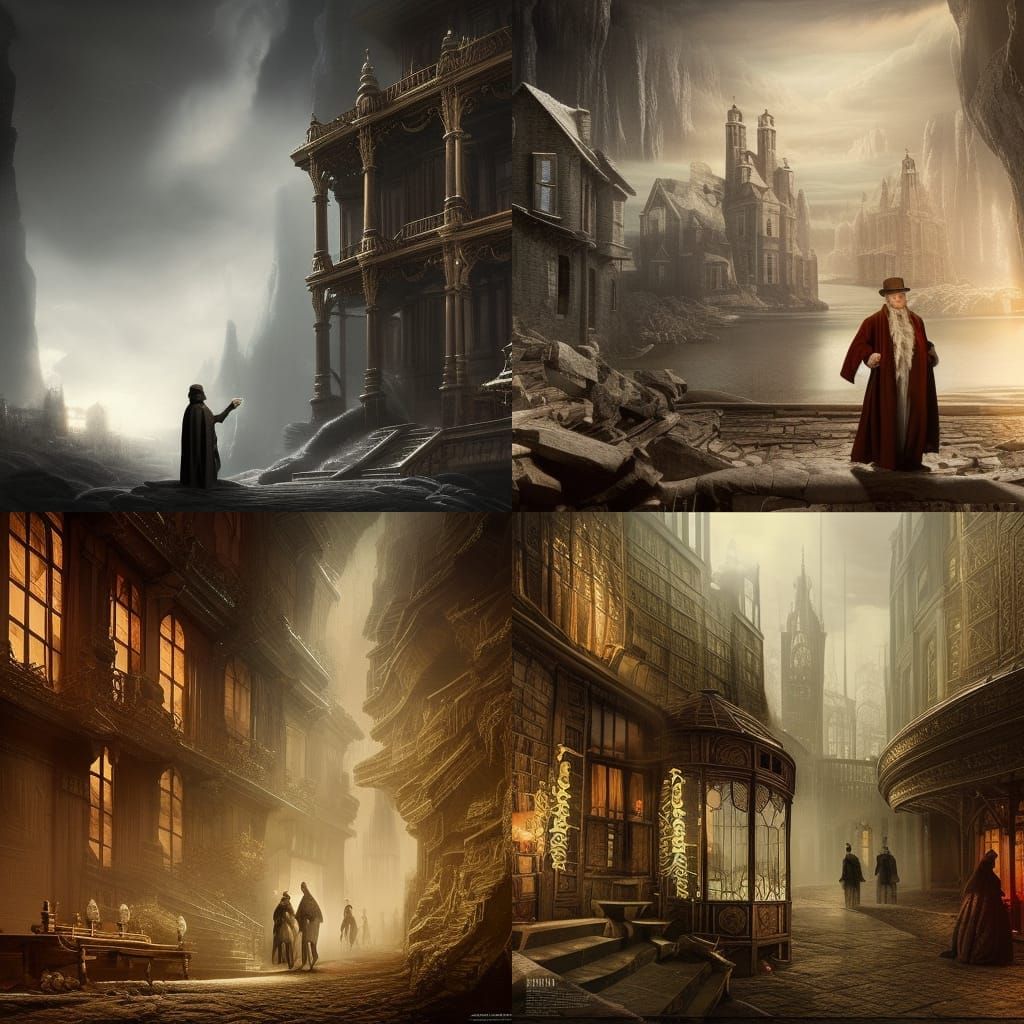 Dramatic Digital Painting of Ebenezer Scrooge