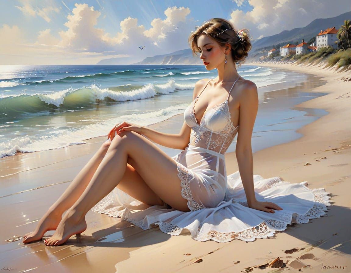 Baroque Beauty Basks in Sunlit Serenity