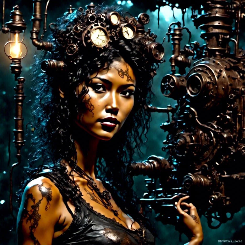 Steampunk Fairy in Ethereal Impasto Lighting