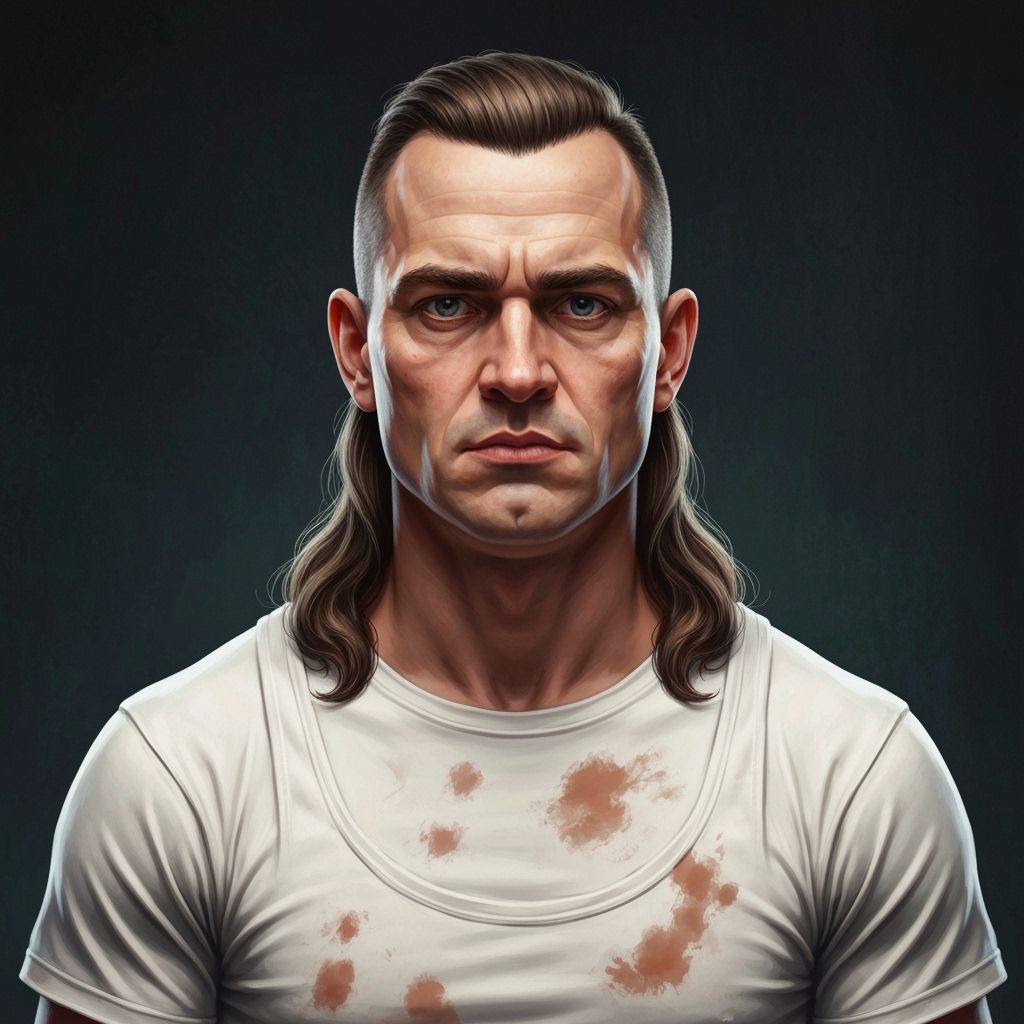 Cockney Bouncer Portrait in Expressive Oil Painting Style