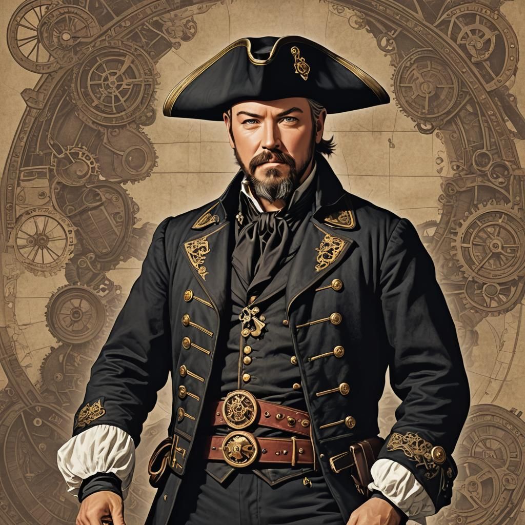 Riker as Steampunk Pirate in Victorian Era