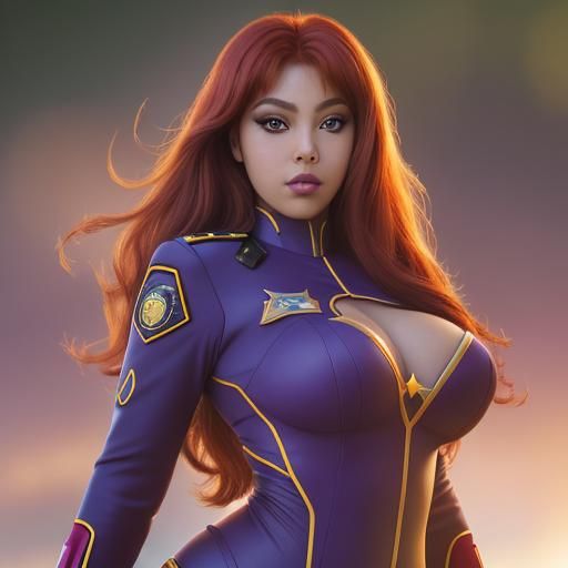 Starfire BBW in Uniform: Professional Photography