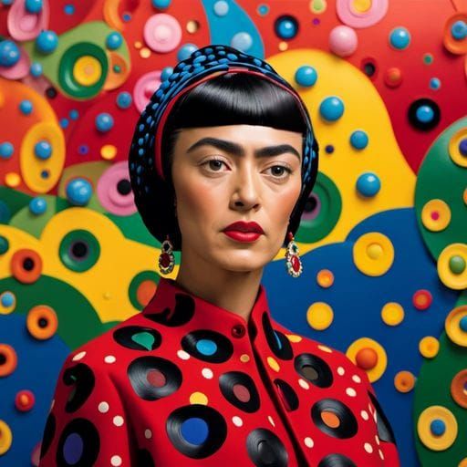 Frida Kahlo as Yayoi Kusama