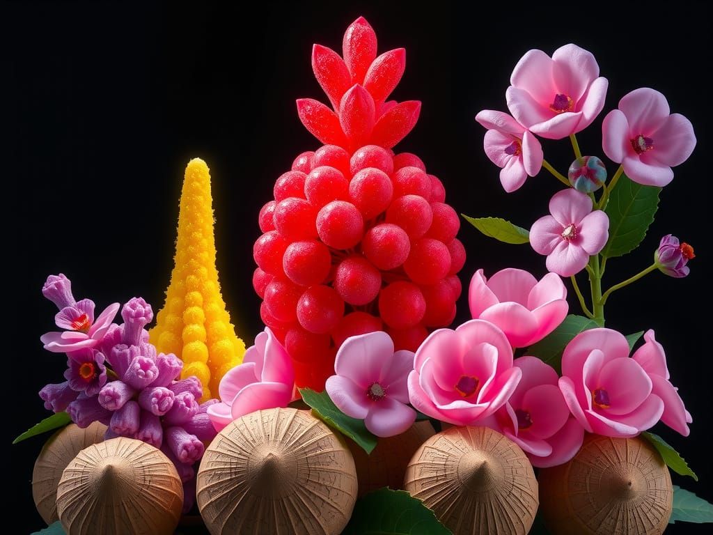 Ethereal Surrealist Masterpiece in Vibrant Colors and Glowin...