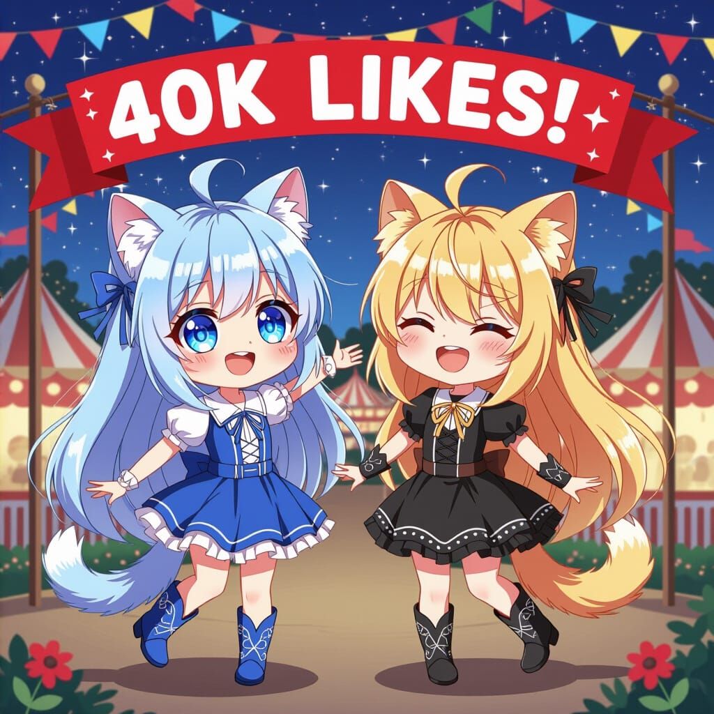 Chibi Catgirls Celebrate at Anime Fair