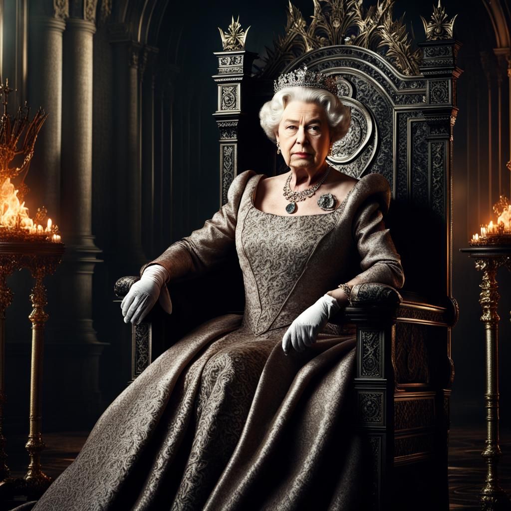 Queen Elizabeth II on the Iron Throne