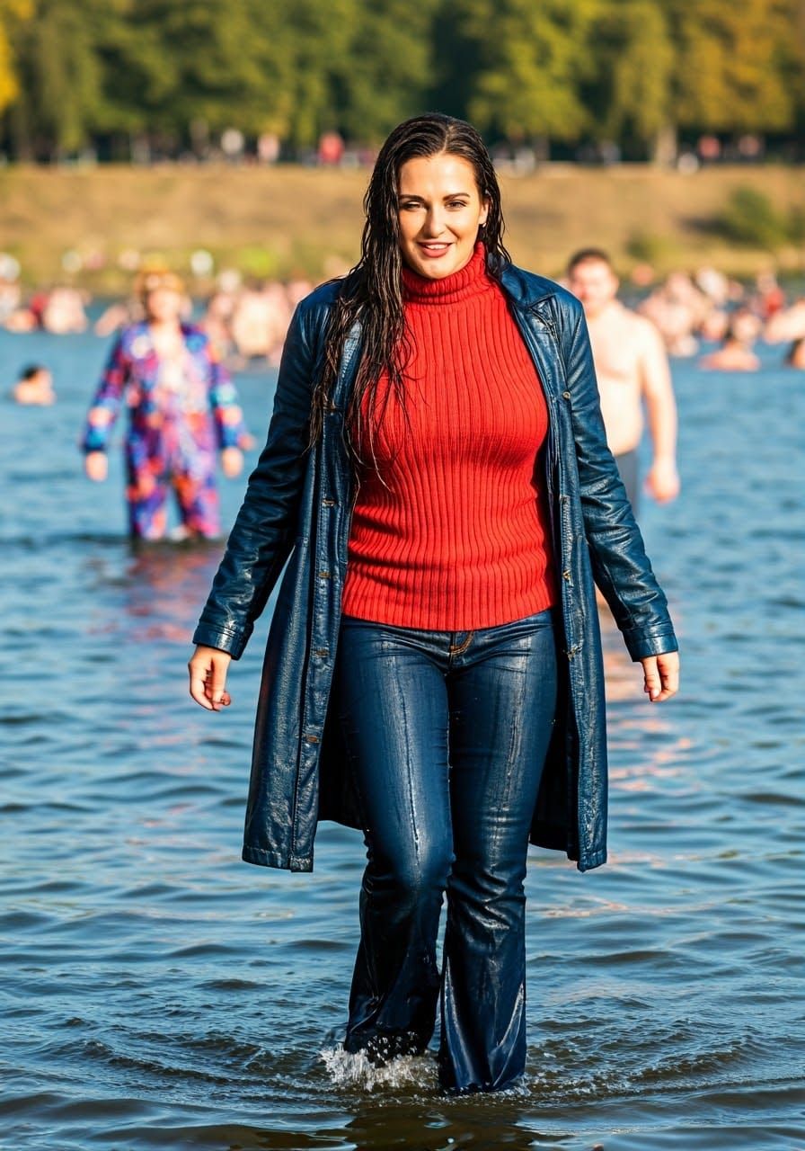 Surreal Polar Bear Club Swimmer Frozen in Time