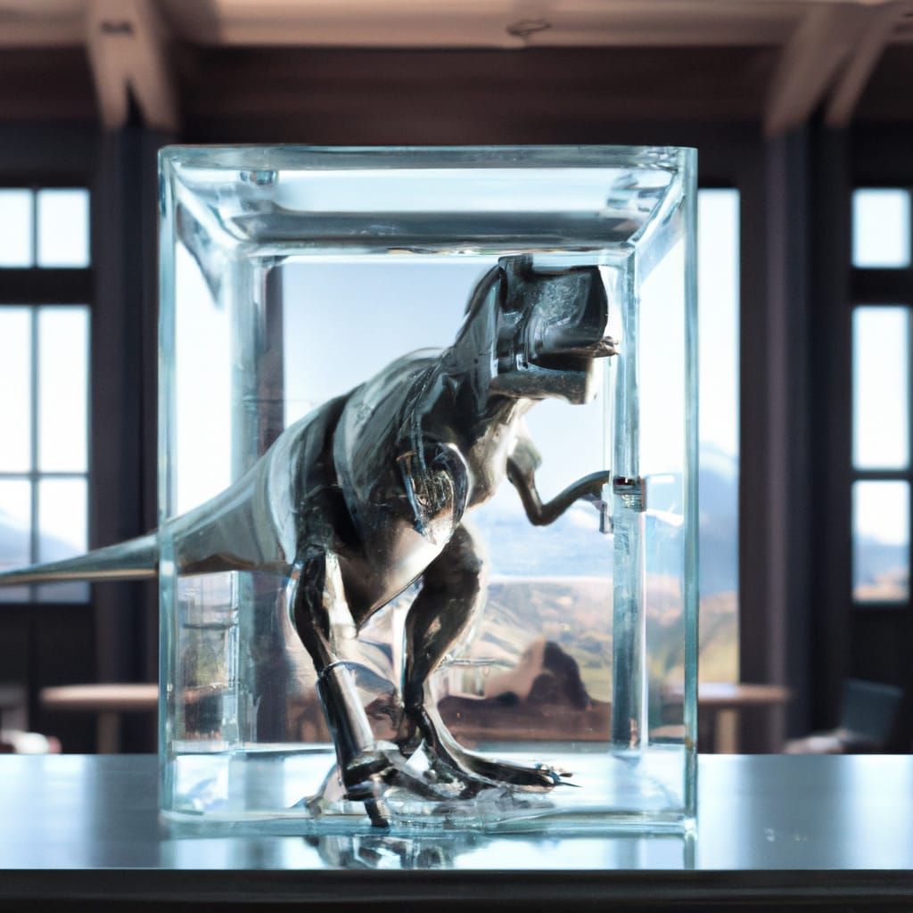 Preserved t-rex in ice