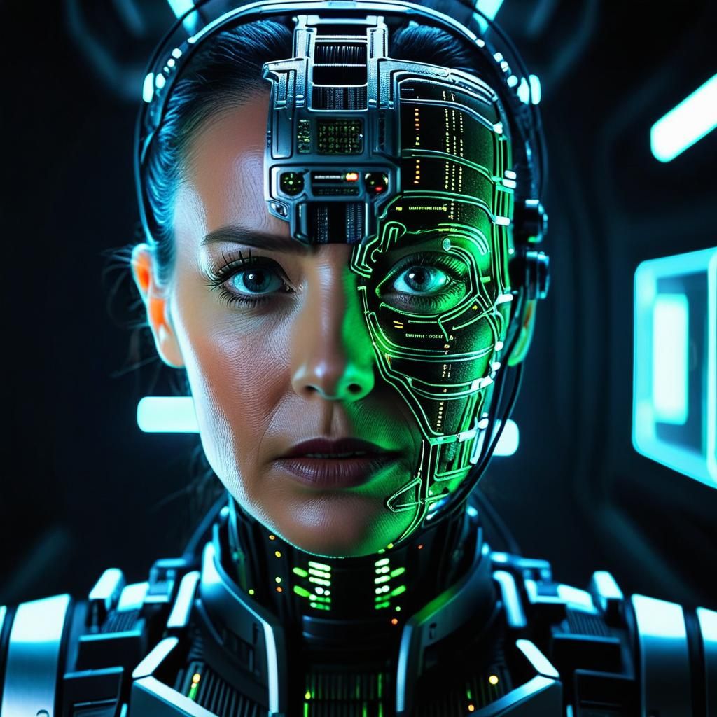 Woman's Cybernetic Assimilation: Cinematic Film Still