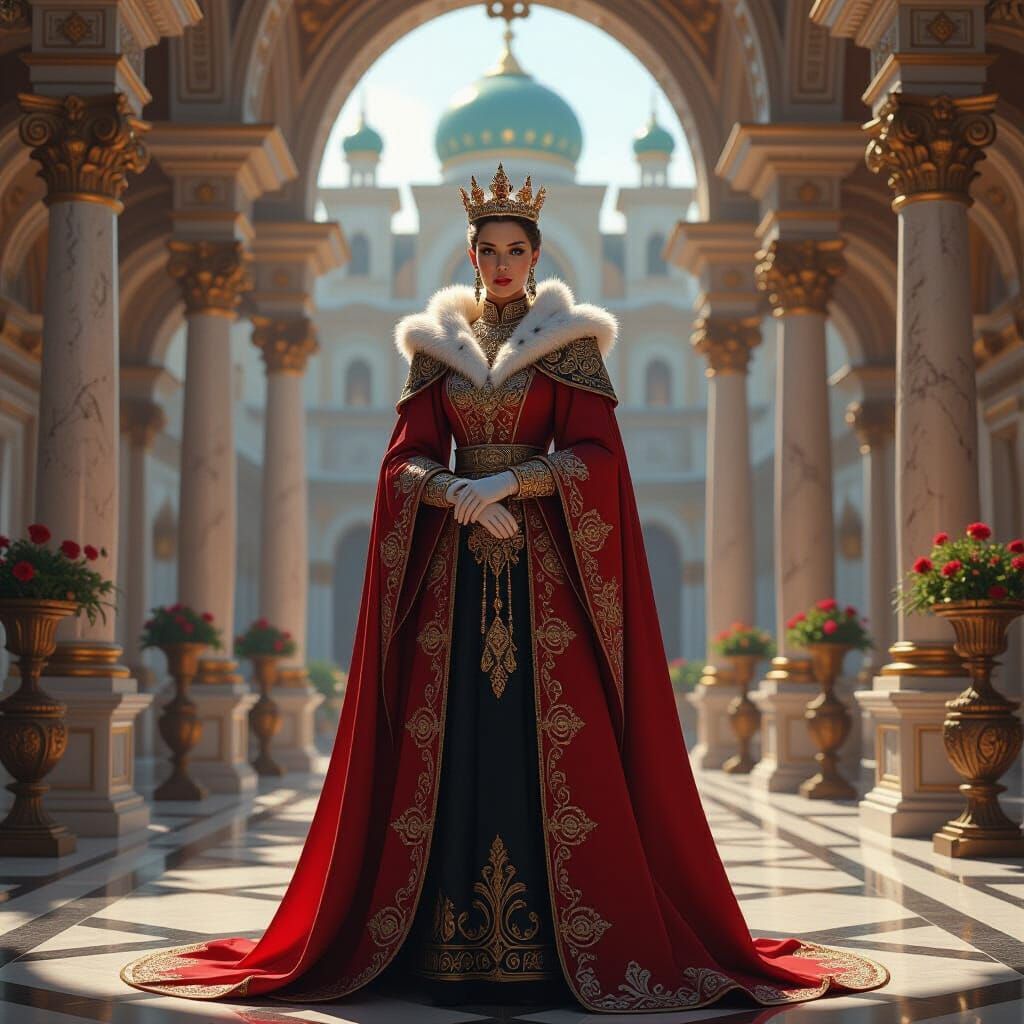 Regal Figure Stands Proudly in Grand Kingdom