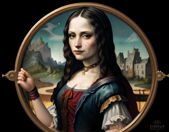 Harley Quinn as Mona Lisa, Beatrix Potter Style