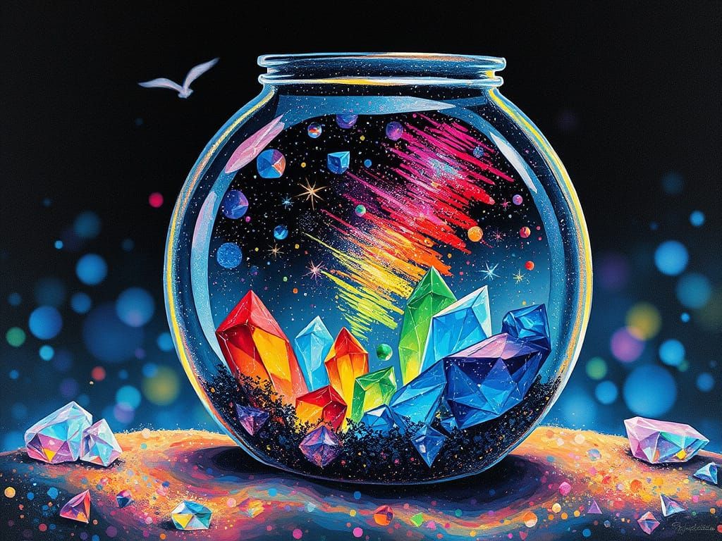 Ethereal Fairycore World in a Jar, Whispers of Crystal and R...