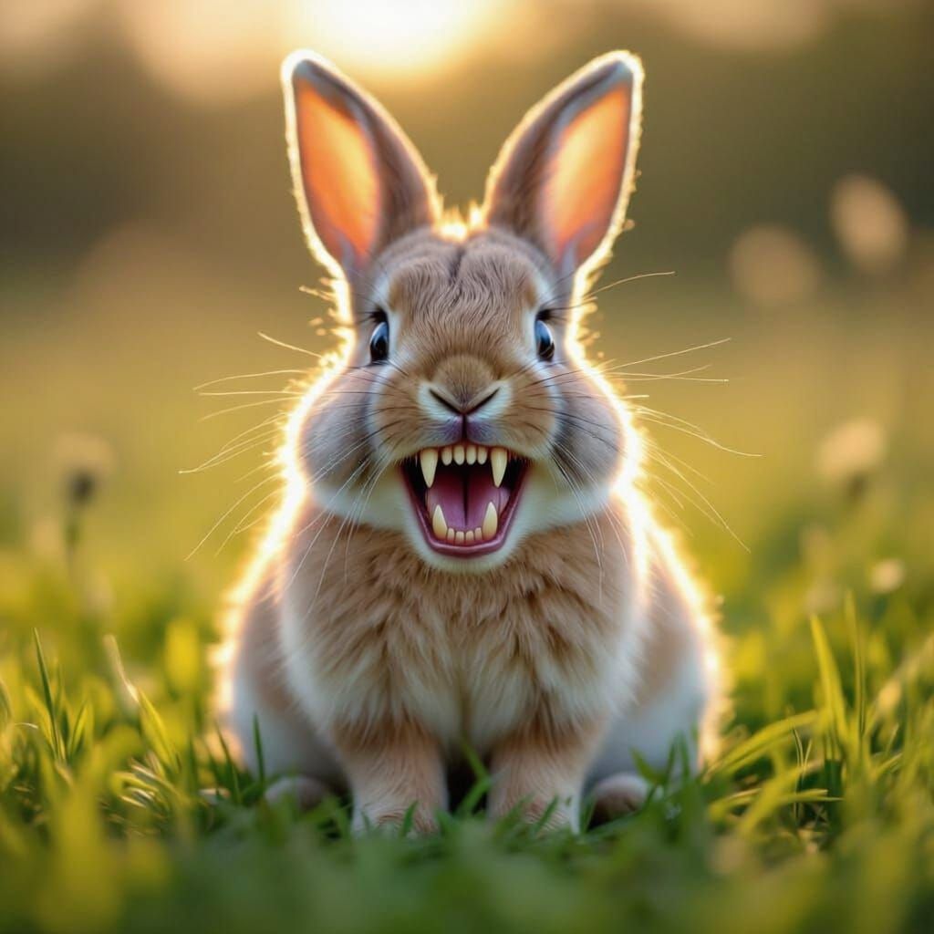Gentle Rabbit With Hidden Vicious Teeth