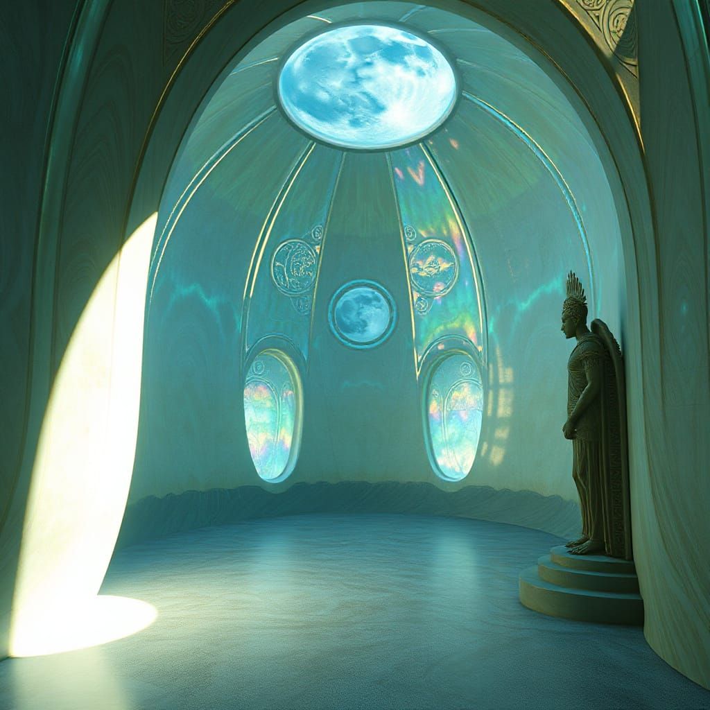 Dreamlike Sanctum with Iridescent Walls