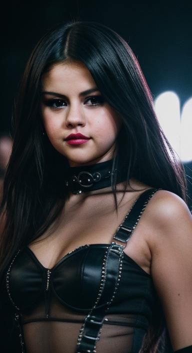 Selena Gomez Industrial Goth Fashion Photo