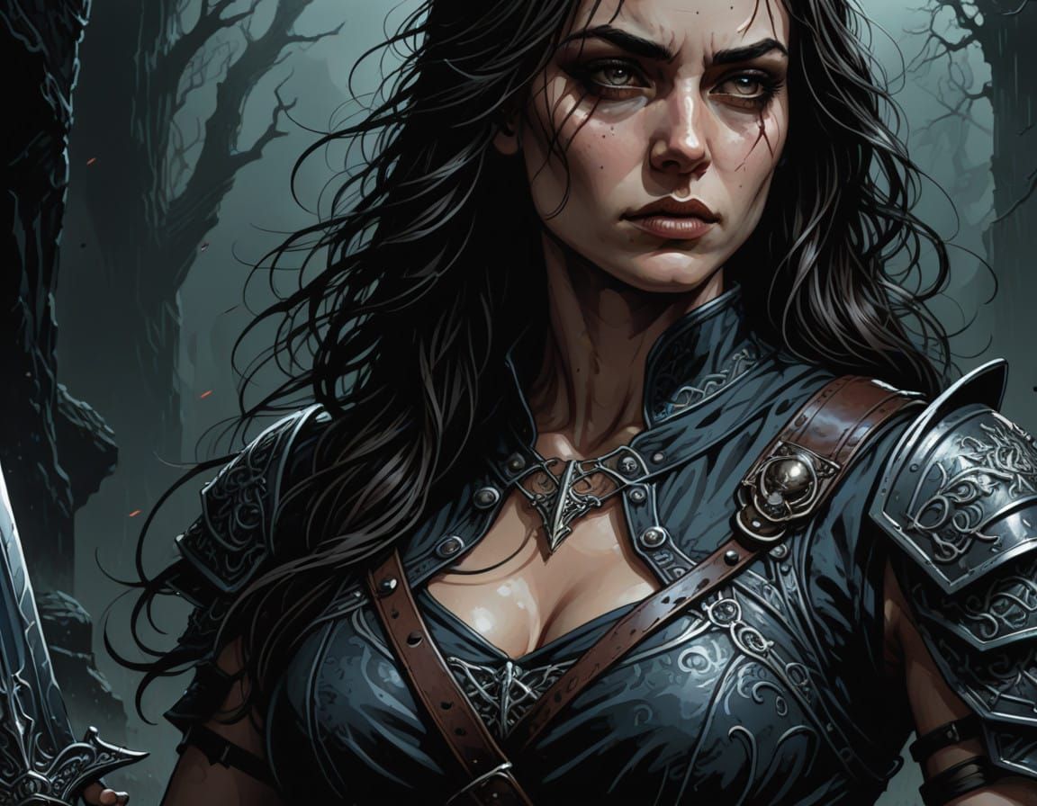Gritty Grim Dark Fantasy Warrior