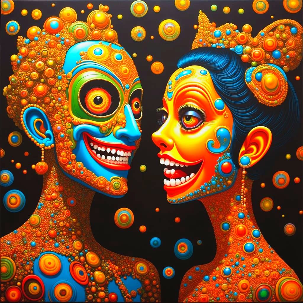 Surreal Thai Dance Scene in Vibrant Digital Art