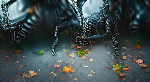 Surreal Xenomorph Costume Design in Mixed Media