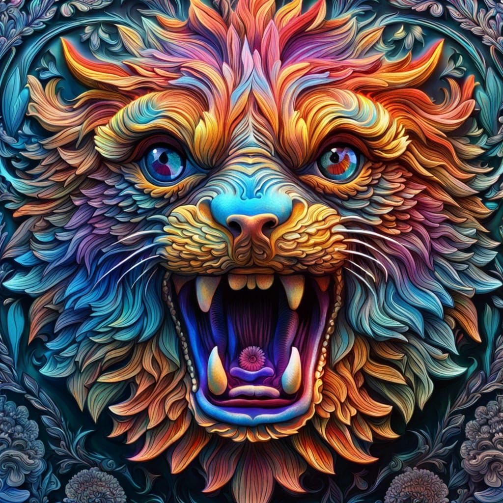 Elaborate Crystal Carving with Detailed Engravings