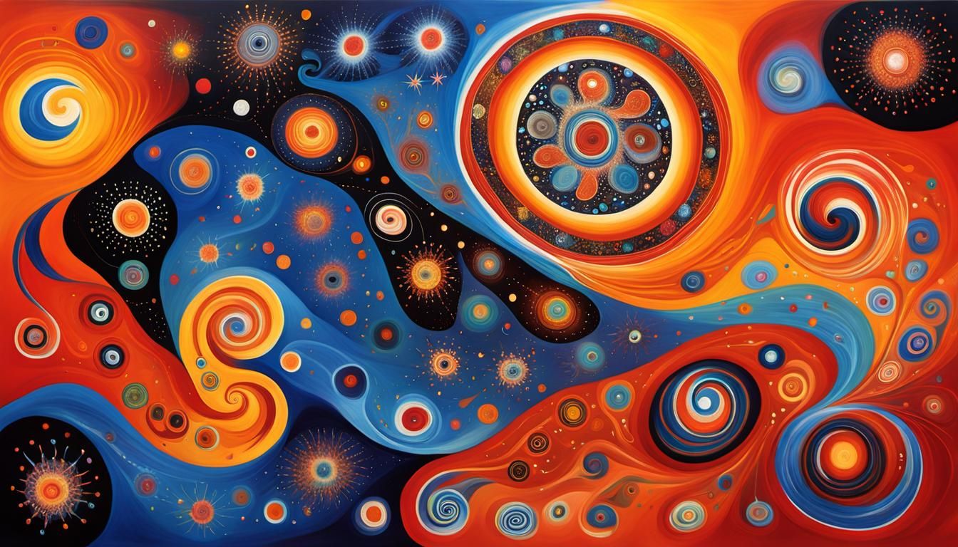 Psychedelic Plasma Stars in Aboriginal Rock Art Style